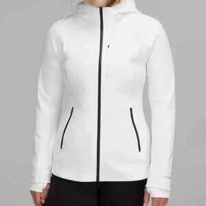 Lululemon jacket. White with black zippers and attached hood.